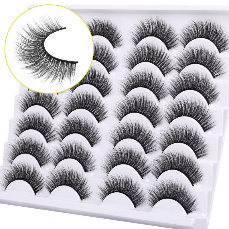 Newcally Lashes False Eyelashes Natural Wispy Light Volume Faux Mink Lashes 14 Pairs Pack - Image 3